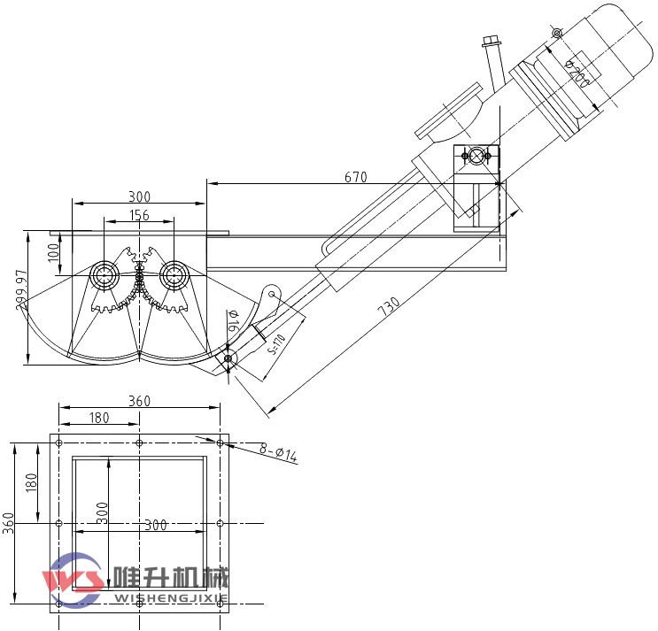 DEZ-B300電液動腭式閘門外形圖紙